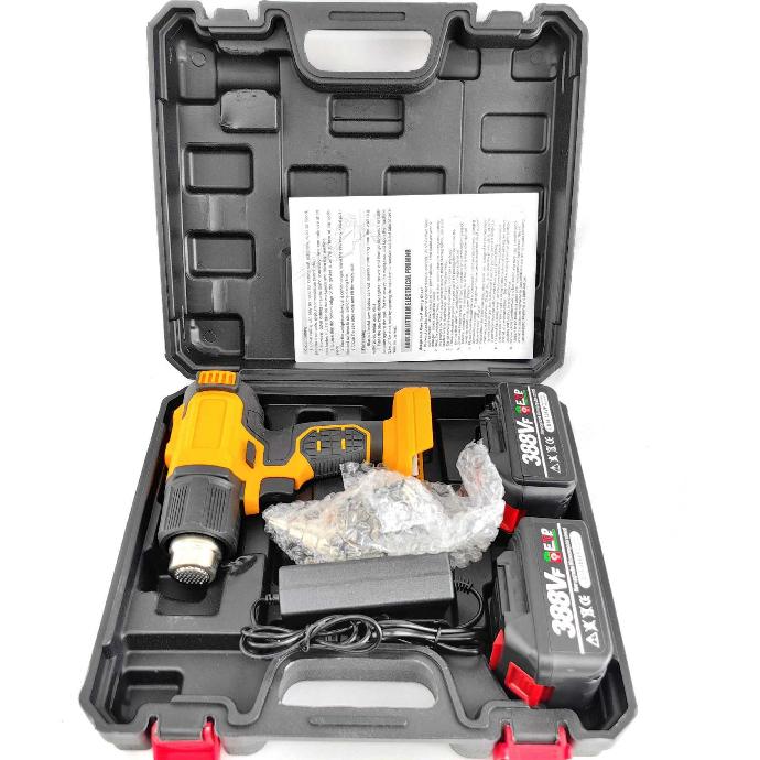 跨境锂电充电式热风枪小型无绳塑料焊枪大功率便携热缩膜烤枪工具