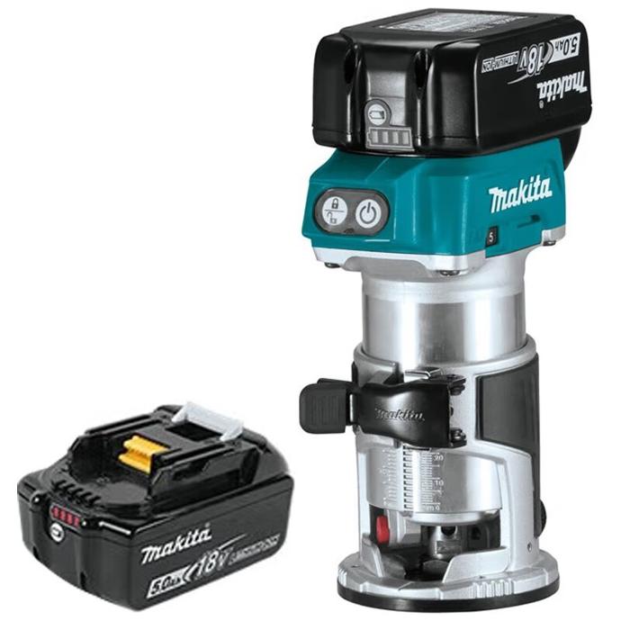 牧田（MAKITA）充电式修边机18V锂电雕刻机多功能小雕机电木铣电